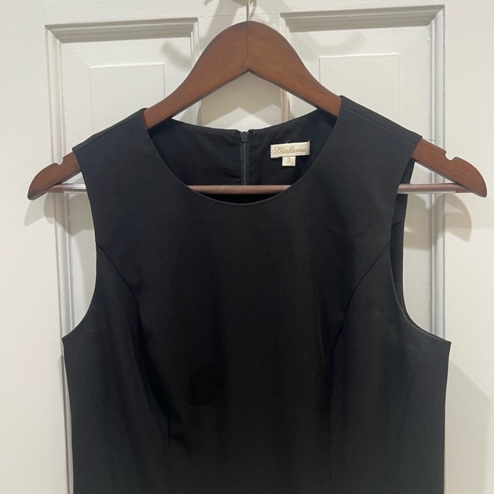 Shoshanna Pleated Sleeveless Floral Black and Cream Silk Dress Women's Size 6 - Picture 2 of 8